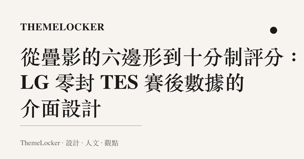 從疊影的六邊形到十分制評分:BLG 零封 TES 賽後數據的介面設計
