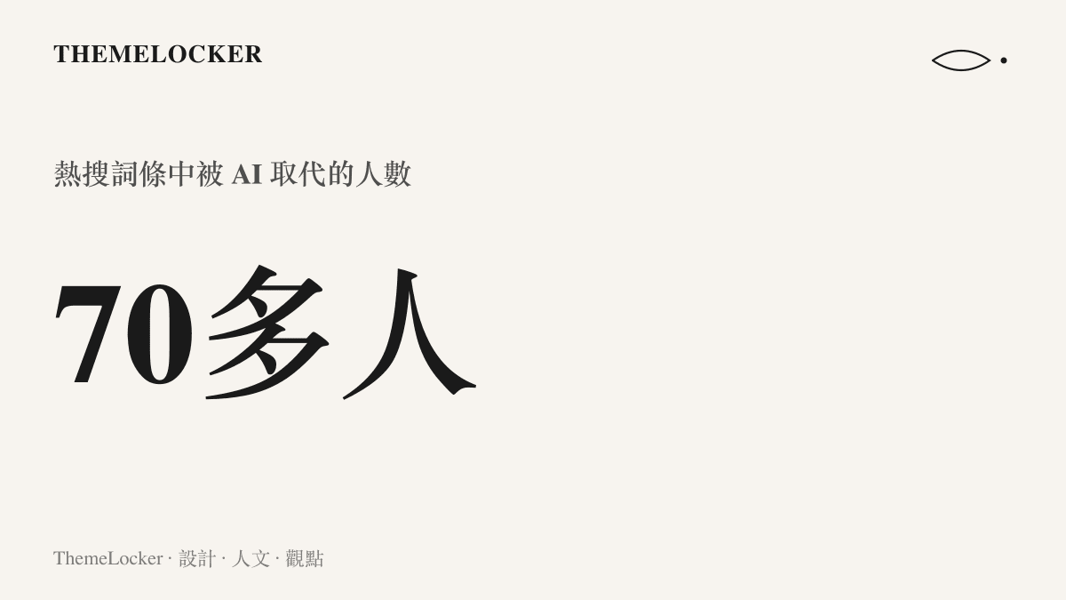 熱搜詞條所述被 AI 取代的員工約七十多人，數字後方的多字呈現原文的約數表達方式