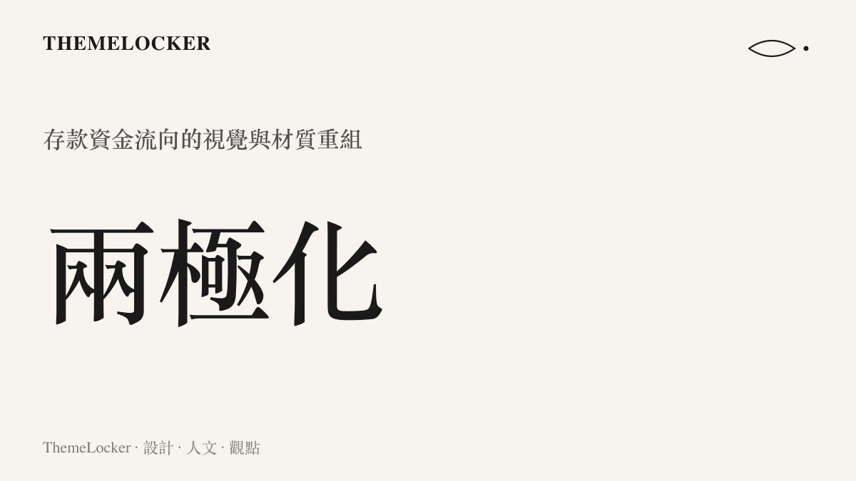 統計圖卡呈現存款市場資金向大型國有銀行與區域小銀行兩端極端集中的視覺化分佈。