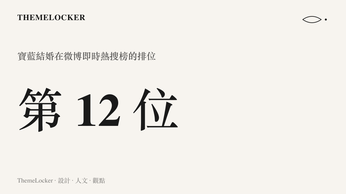 統計圖卡呈現寶藍結婚四字詞條登上微博即時熱搜榜第 12 位的排位數字