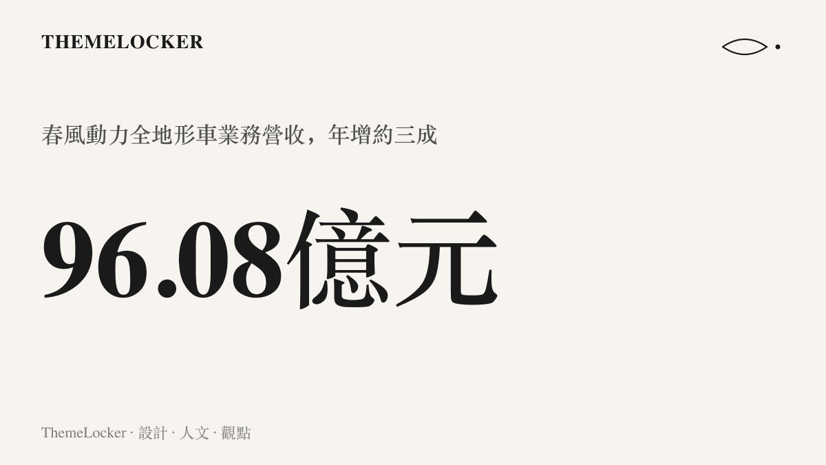 統計圖卡呈現春風動力全地形車業務營收達人民幣96.08億元，較前一年成長約三成