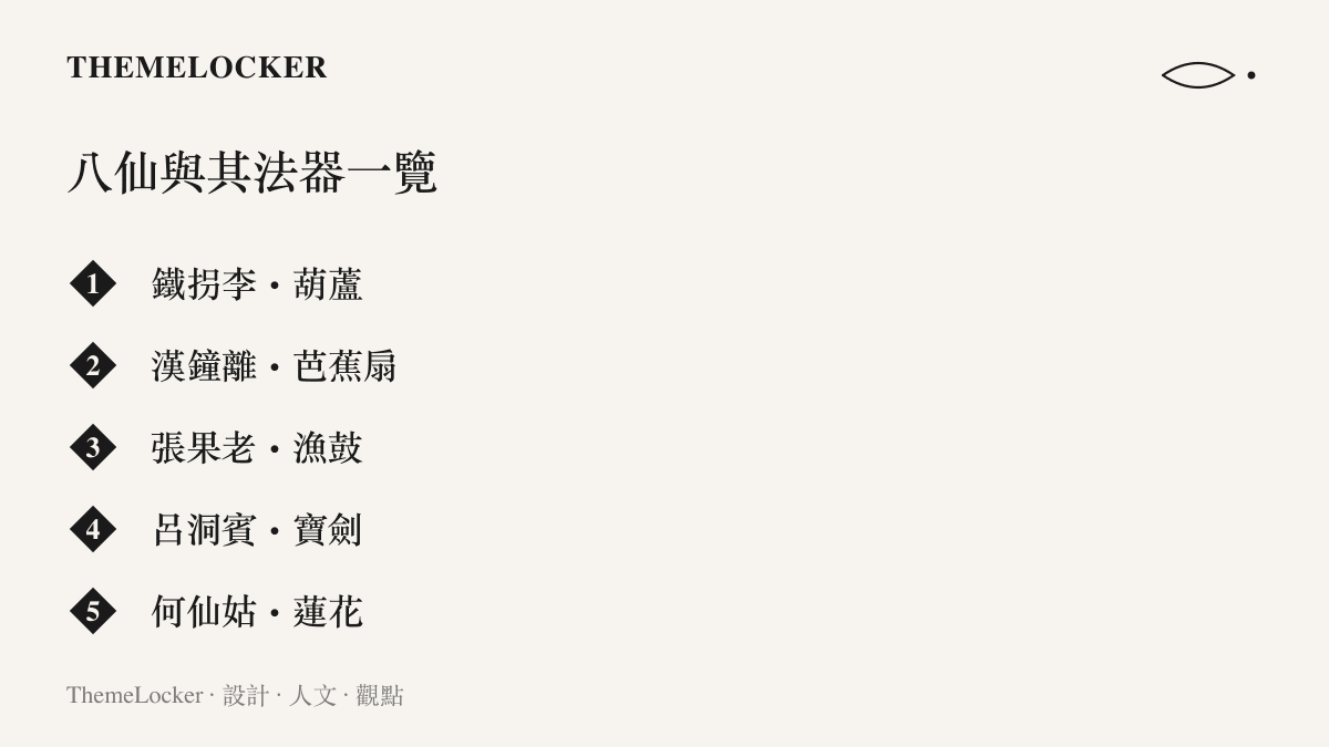 一只青花大盤上的八仙過海圖，八位仙人各持法器踏浪渡海，構成華人民間美術中最穩定的圖像清單