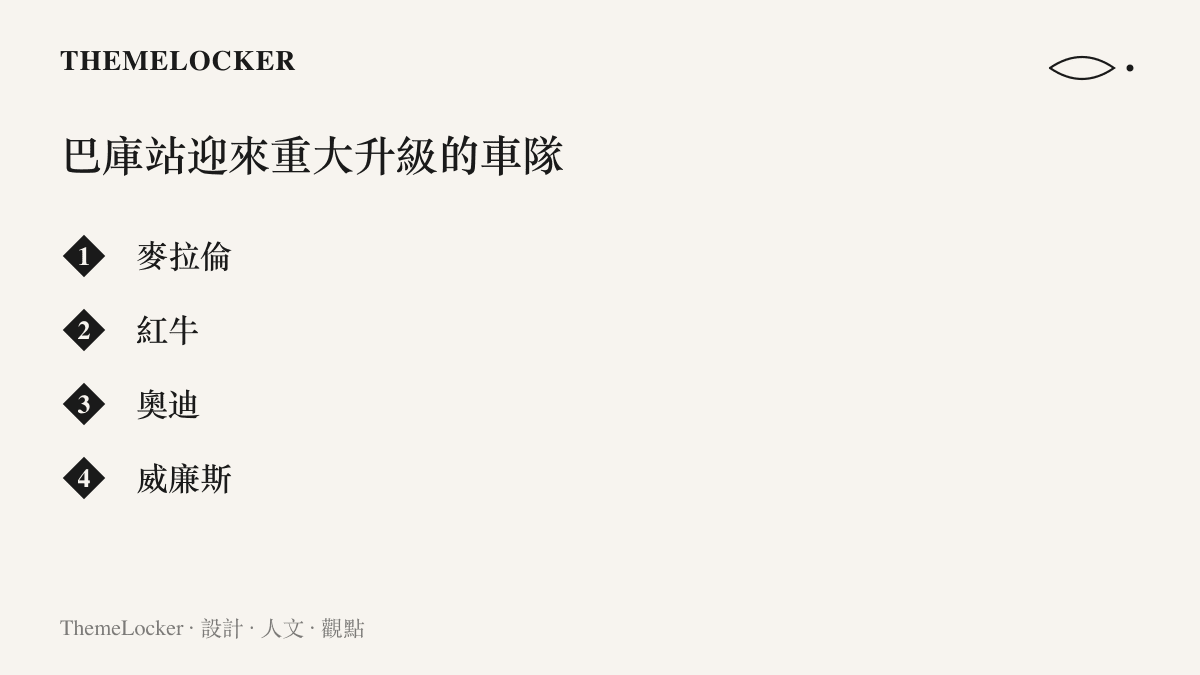 F1 亞塞拜然站同時端出重大升級的四支車隊名單，包含麥拉倫、紅牛、奧迪與威廉斯