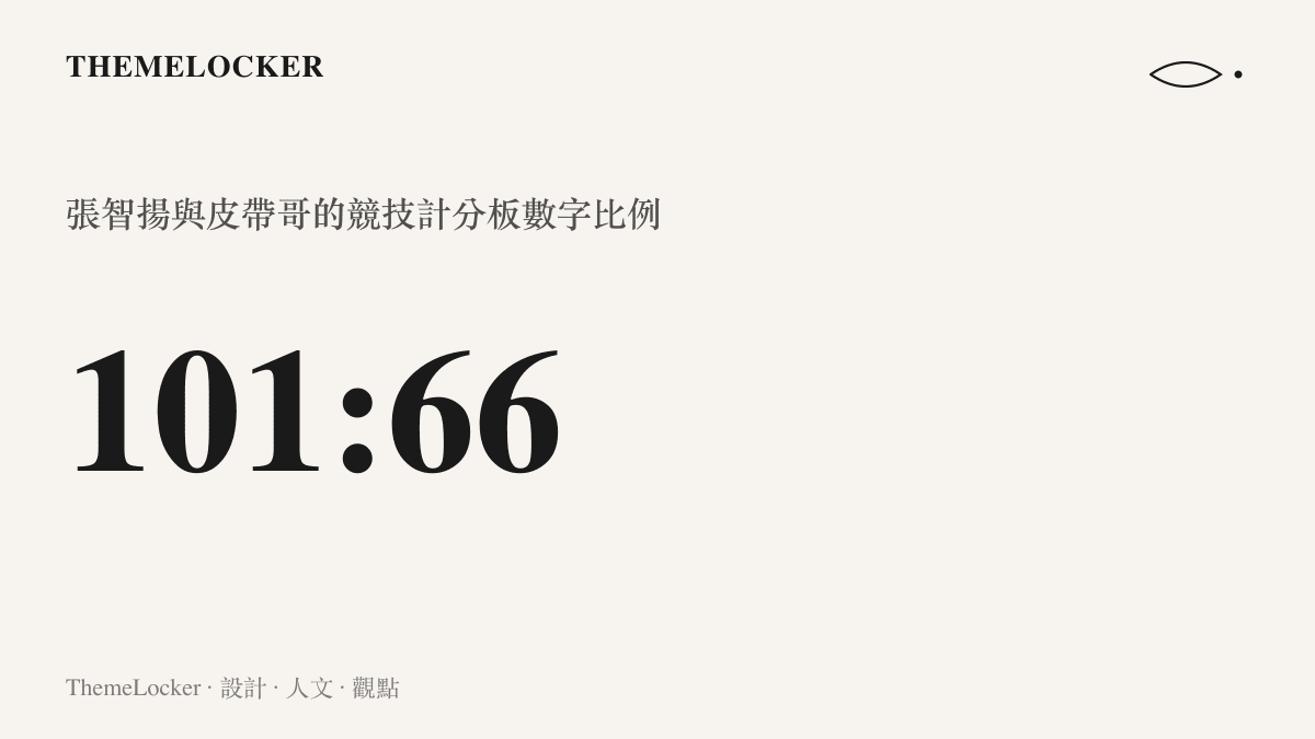 深色電子計分板上顯示橘紅色 LED 字體的 101 比 66，呈現極端懸殊的數字視覺重量與階序。