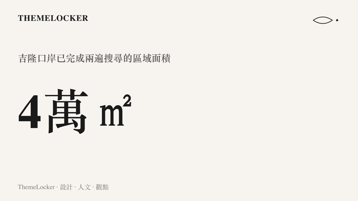 統計圖卡呈現吉隆口岸搜救行動中已完成兩遍搜尋的區域面積為四萬平方米