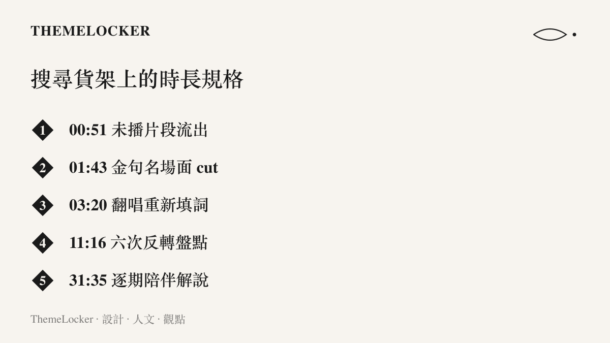 清單圖卡列出花少2相關影片從未播片段、名場面cut、翻唱改編到盤點與解說的五種時長規格