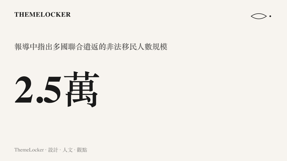 統計圖卡呈現報導中提及多國聯合遣返兩萬五千名非法移民的數字重量與規模。