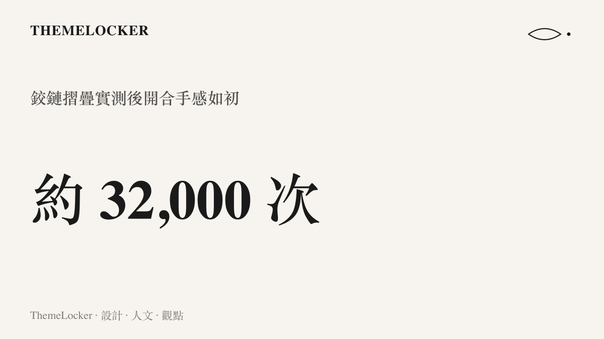 統計圖卡呈現 iPhone Duo 鉸鏈在約三萬兩千次摺疊測試後，開合手感仍與新品相近的耐久數據