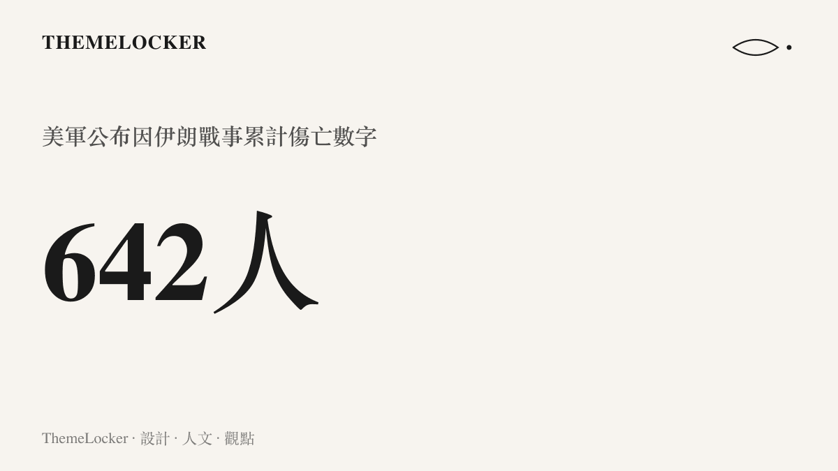 統計圖卡呈現美國國防部公布因伊朗戰事累計傷亡達六百四十二人的具體數據