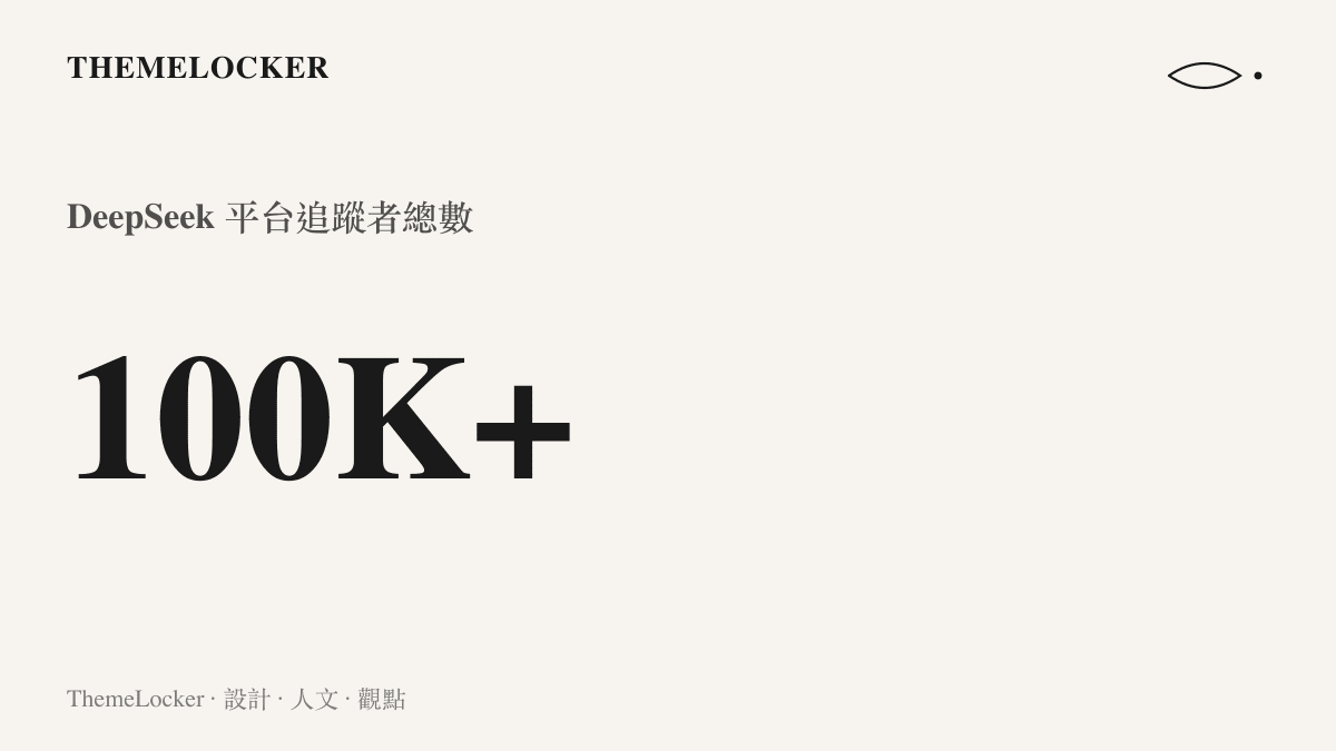 DeepSeek 社羣平臺介面上的追蹤者數量統計，呈現超過十萬名的數字規模