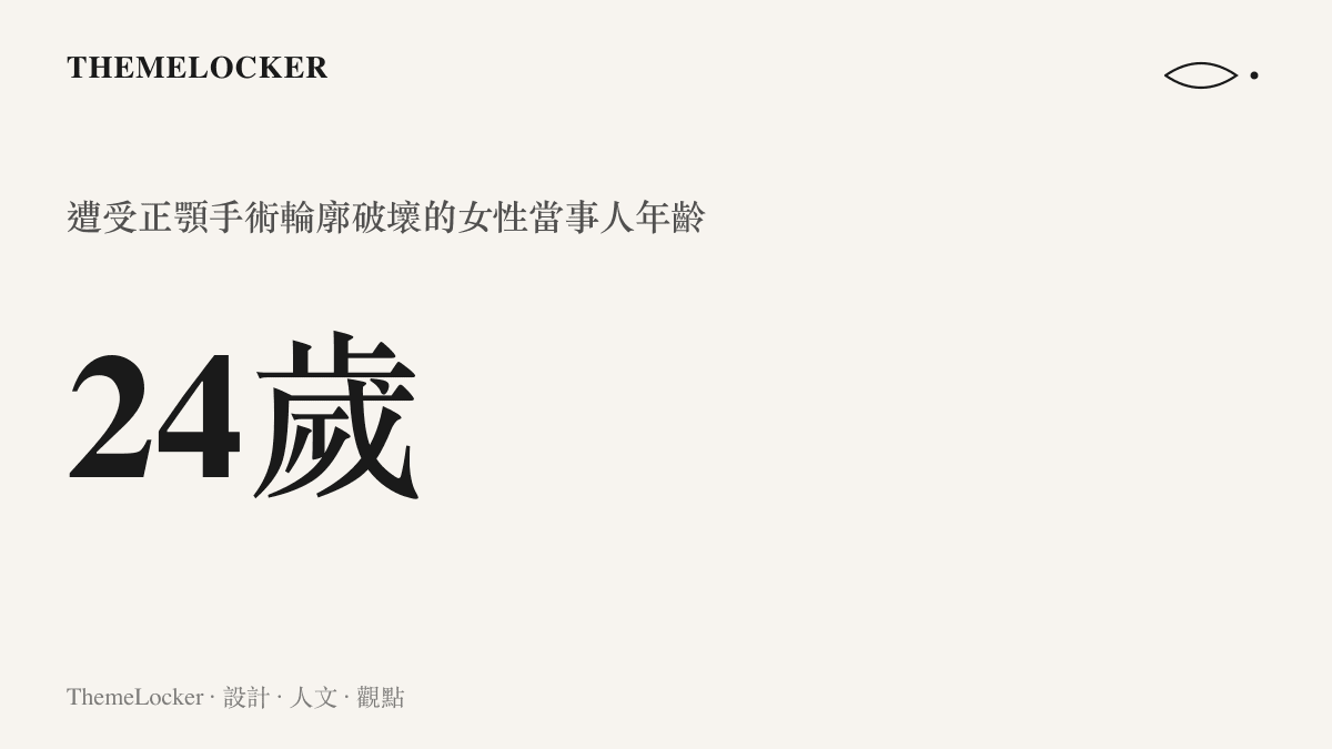 統計圖卡呈現遭受正顎手術輪廓破壞的女性當事人年齡為二十四歲，藉此錨定事件的具體背景資訊。
