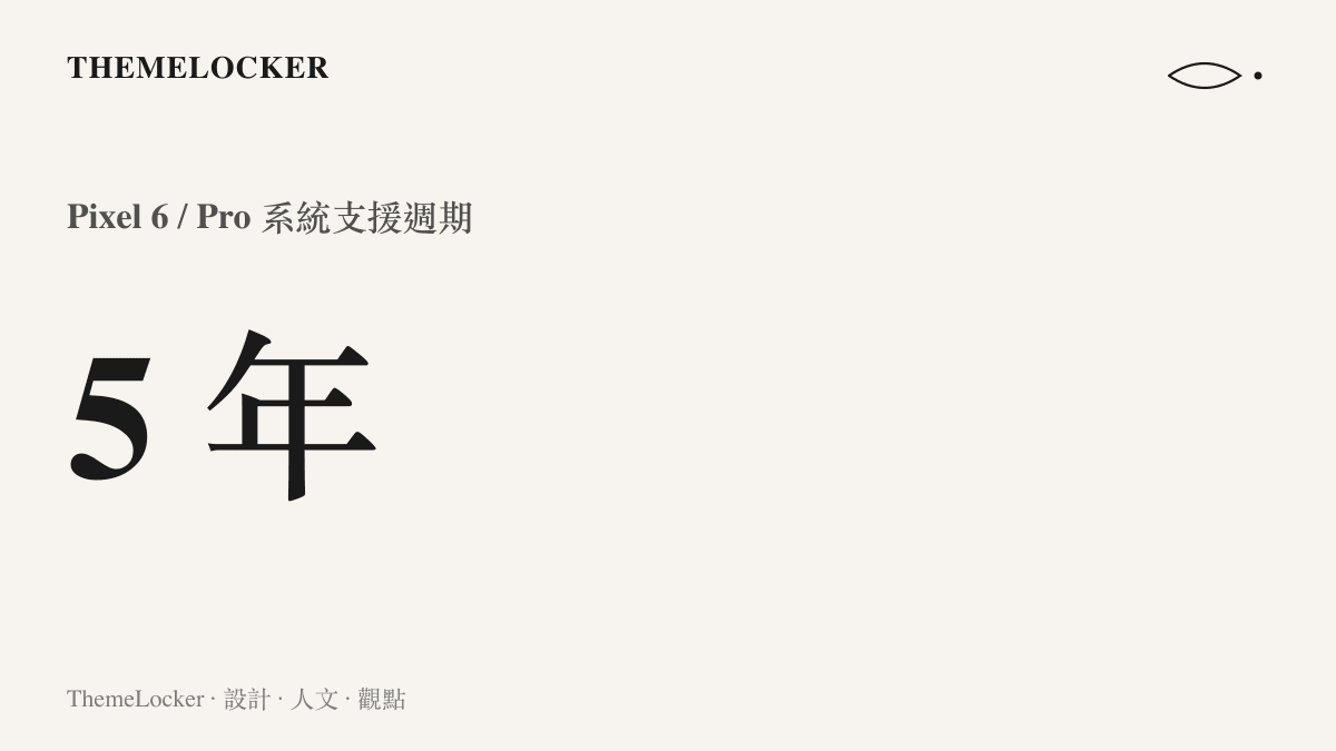 統計圖卡呈現 Pixel 6 與 Pixel 6 Pro 系列獲得的完整五年系統更新壽命