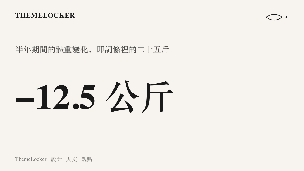 統計圖卡呈現陳先生以馬鈴薯替換主食半年後減少約十二點五公斤的體重幅度