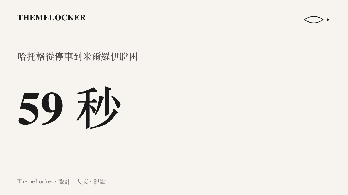 統計圖卡呈現荷蘭車手哈託格從把賽車停在火場旁，到將昏迷的米爾羅伊拖出座艙，全程僅 59 秒