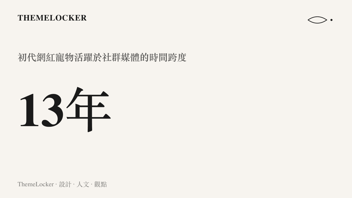 統計圖卡，呈現初代網紅薩摩耶犬在社羣媒體上活躍長達十三年的時間跨度