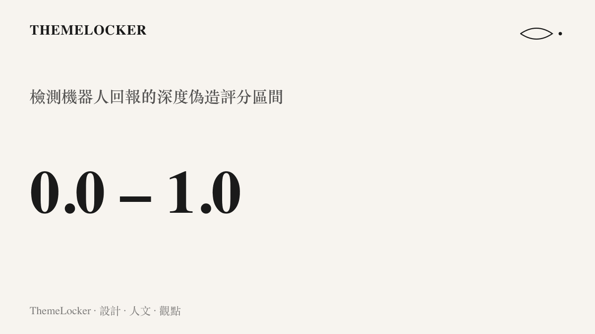 Teams 檢測機器人對參會者回報的評分區間，從 0.0 到 1.0 的小數刻度，作為低中高三級深度偽造判斷的依據
