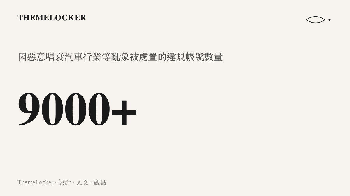 因惡意唱衰汽車行業等亂象被網信辦處置的違規帳號數量統計