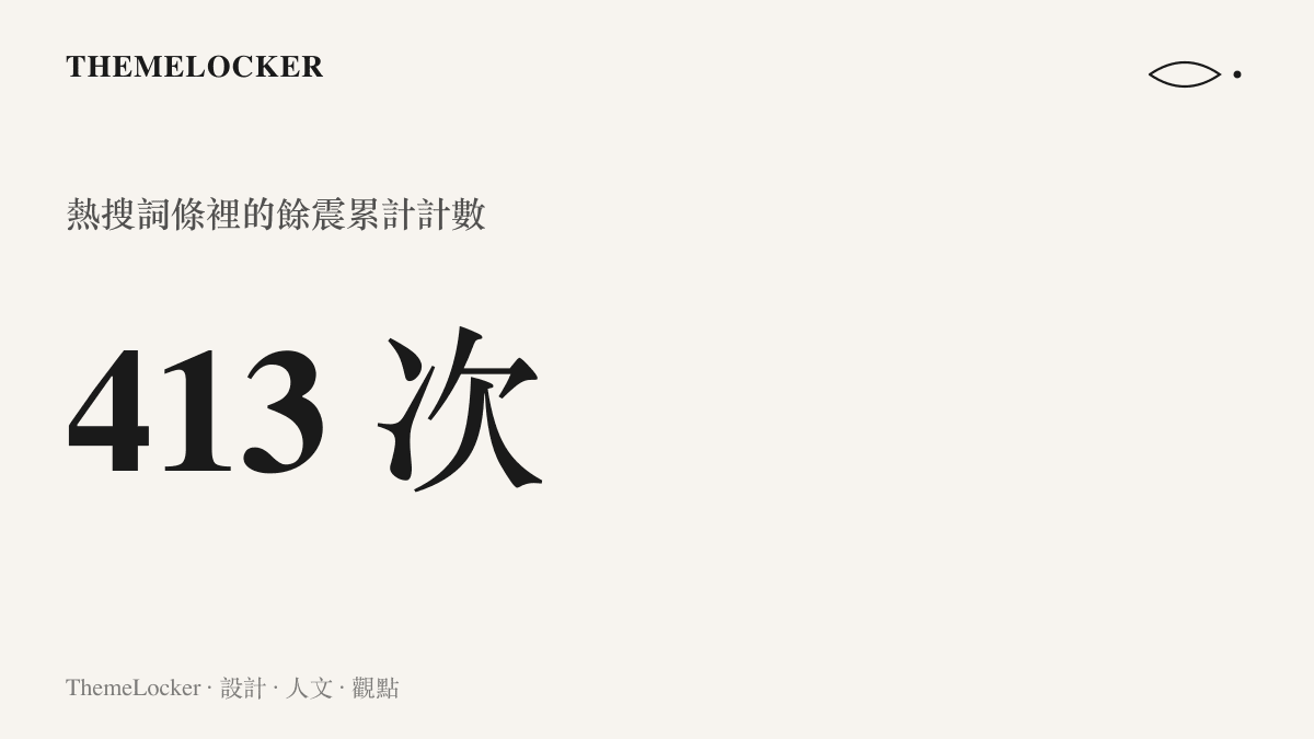 熱搜詞條以 413 這個三位數字呈現西藏餘震的累計次數，數字旁標注計數單位為次