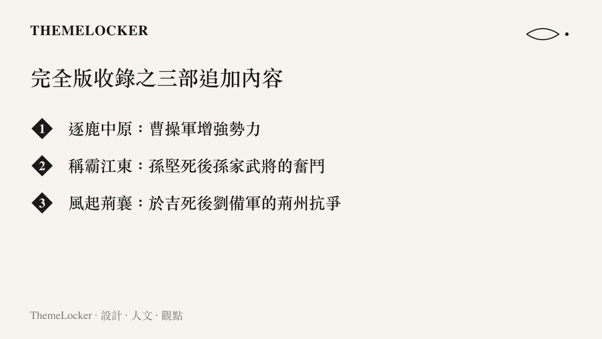 臥龍蒼天隕落完全版收錄的三部描繪三國勢力興衰的追加內容章節名稱