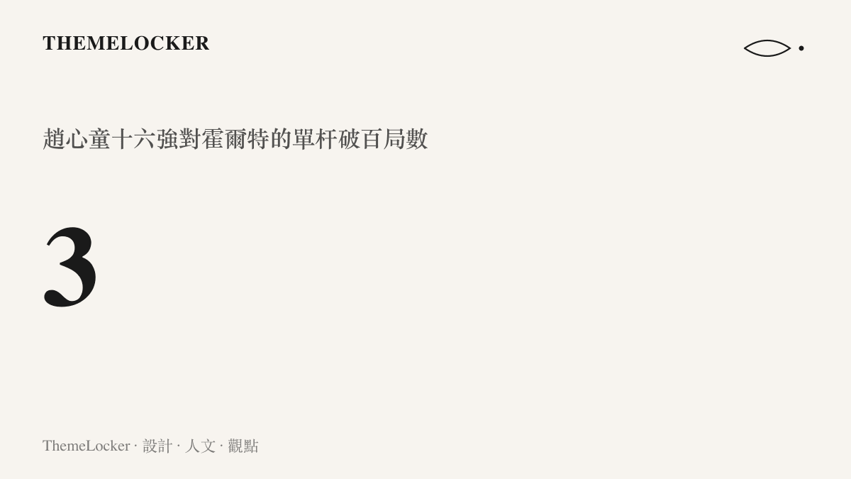統計圖卡呈現趙心童在十六強賽 4 比 0 擊敗霍爾特一戰中打出三局單杆破百