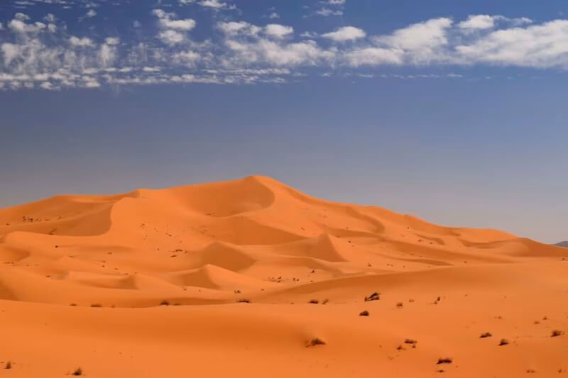 摩洛哥東部撒哈拉沙漠中的「拉拉拉裏亞」星狀沙丘。（Charlie Bristow/Handout via 路透社）