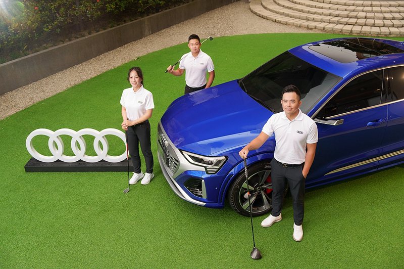 《Audi Golf League 揮出你的進化之路》年度計畫包含：品牌賽事、親子高球營、經銷商高爾夫競賽以及展間體驗。（由左至右，高爾夫球員 侯羽薔女士、高爾夫球員 李玠柏先生、高爾夫球員 詹世昌先生） 圖／台灣奧迪提供